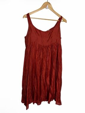 Chan Luu rust orange silk empire waist lightweight dress size XL